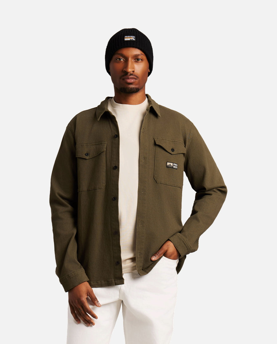 Chemise Homme M Lombard Outdoor Shirt Protest Vert