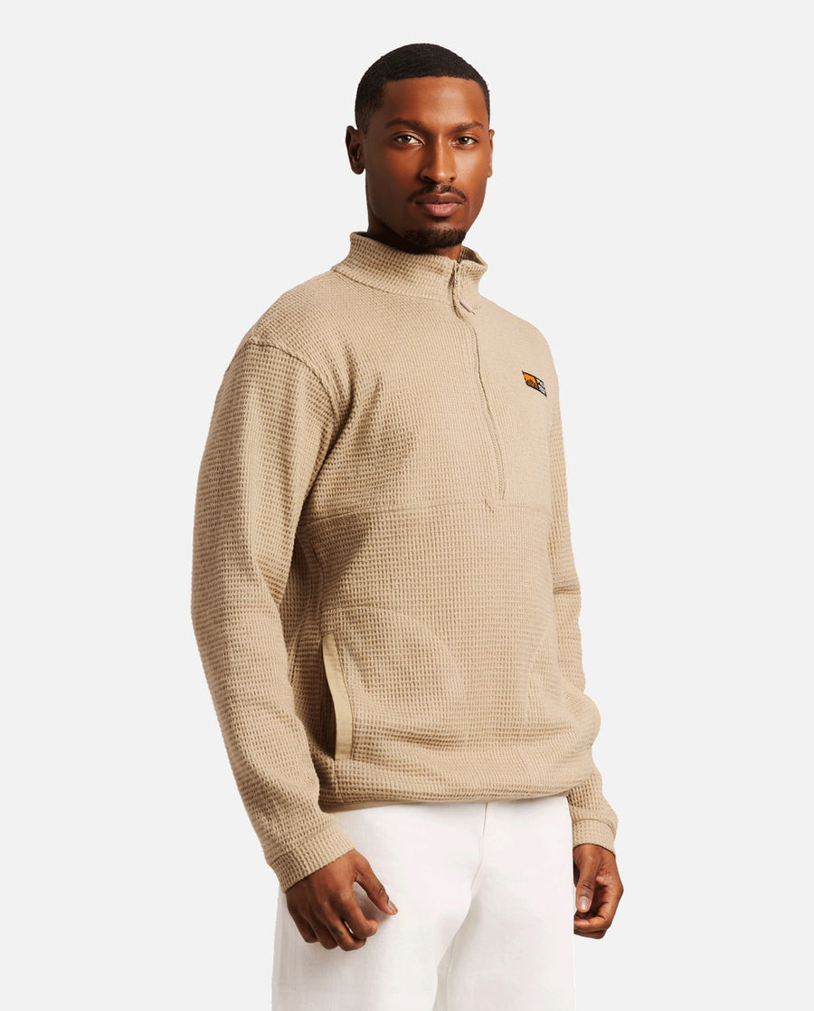 Sweat Homme M Alive Outdoor 1/4 Zip Top Protest Marron