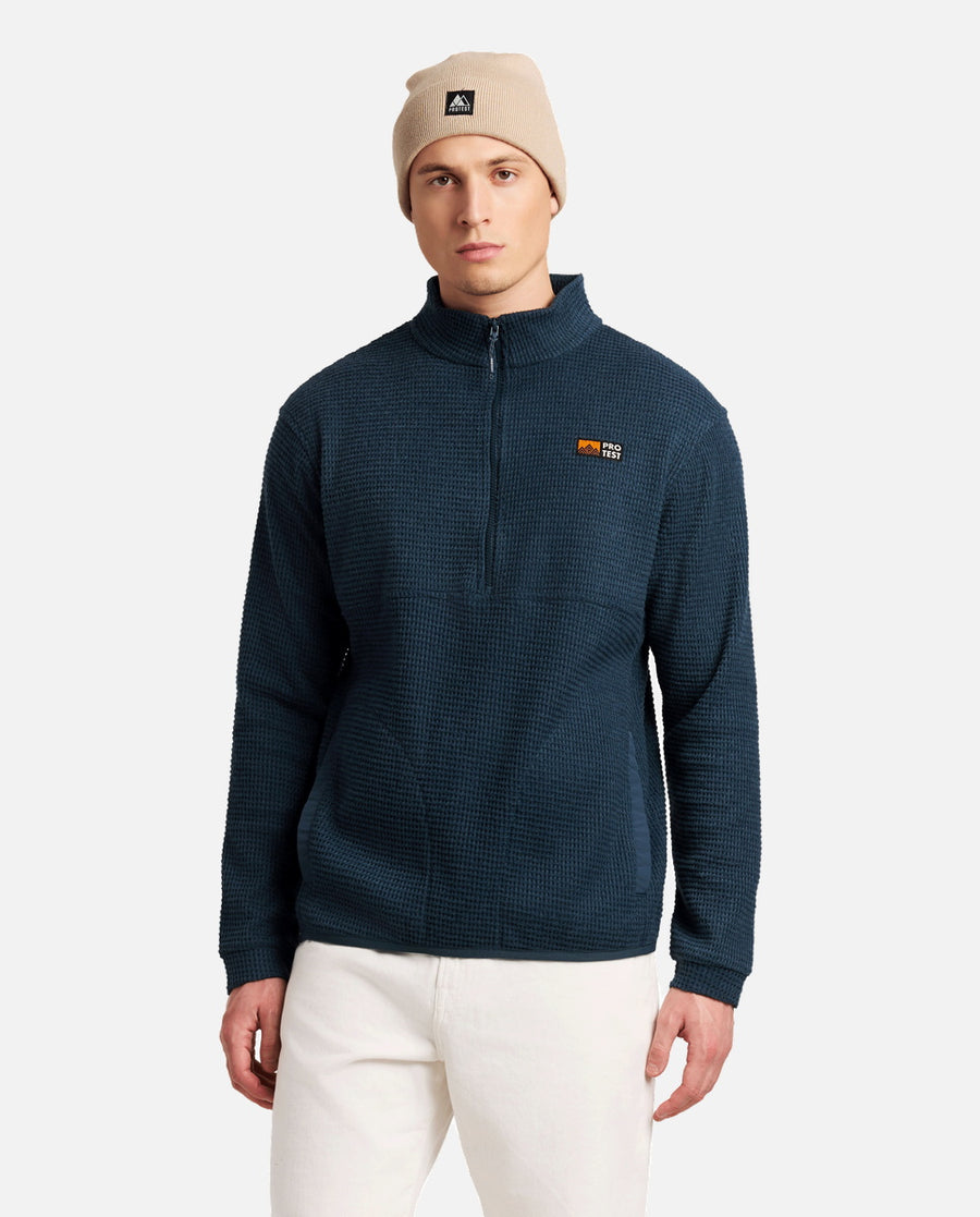 Sweat Homme M Alive Outdoor 1/4 Zip Top Protest Bleu