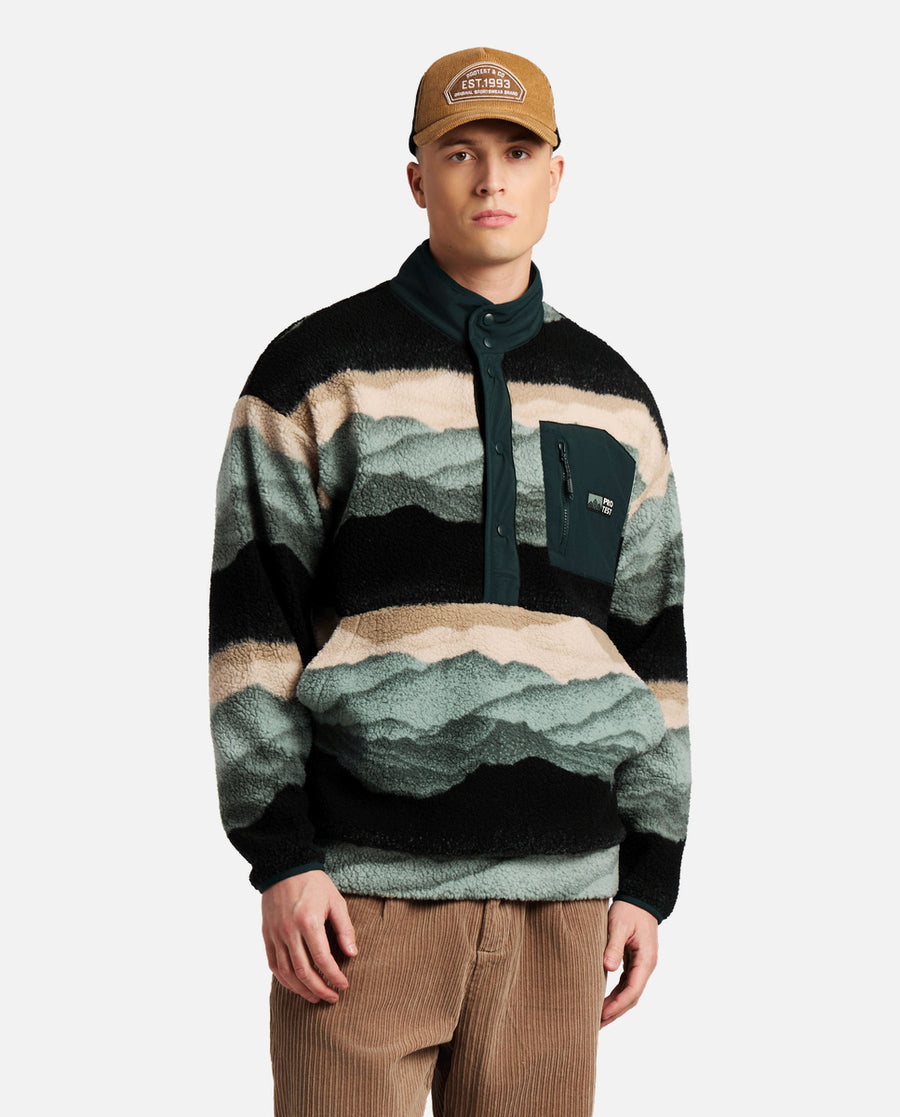 Sweat Homme M Browser Outdoor 1/4 Butt Top Protest Vert