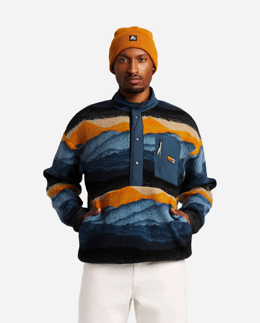 Sweat Homme M Browser Outdoor 1/4 Butt Top Protest Bleu