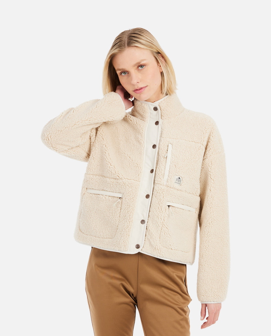 Polaire Femme Prtlux Outdoor Fullziptop Protest Blanc